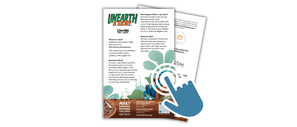 Image of the Adult Summer Reading Flyer. Click here to open