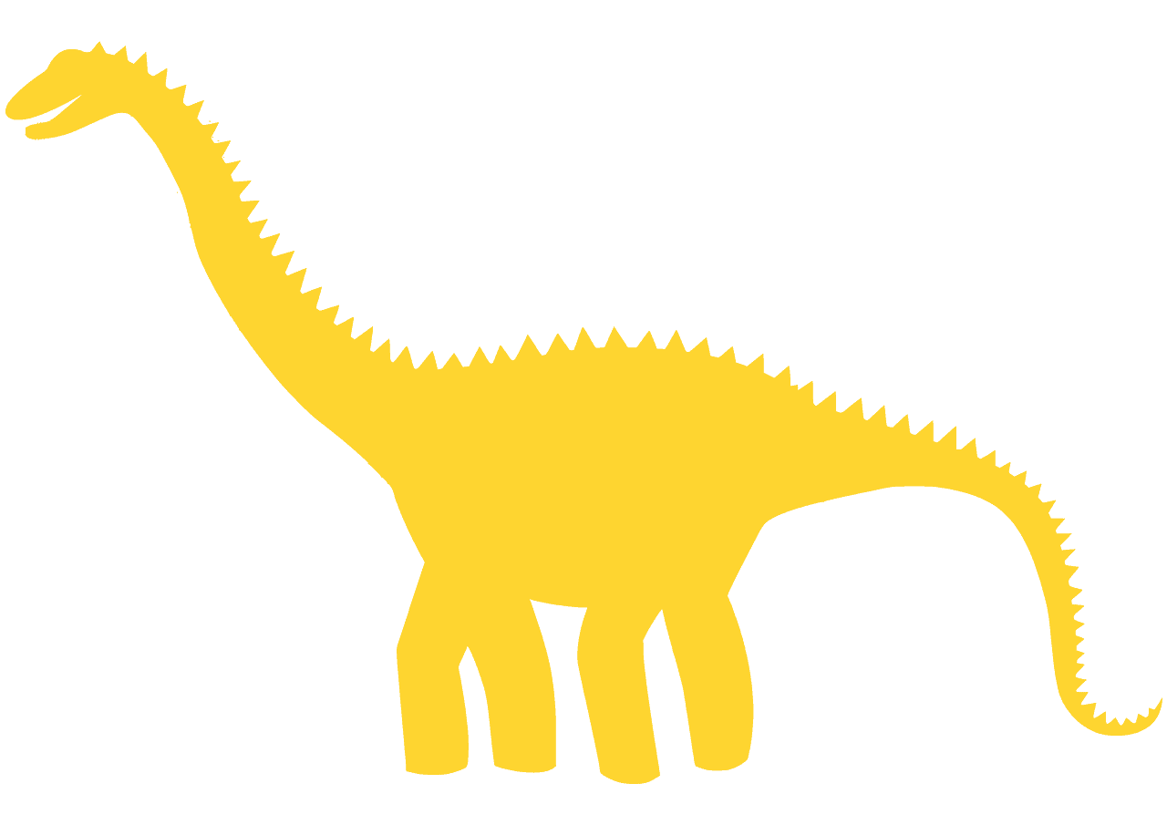 illustration of a yellow diplodocus